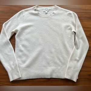 Women's 100% Cashmere Cream Crew Neck Sweater